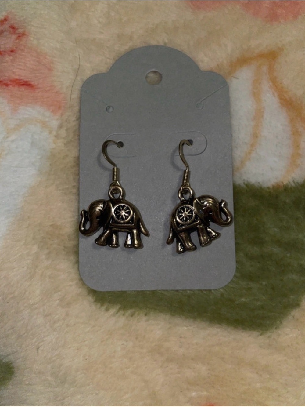 Elephant Dangle Earrings in Antique Silver - Women's Jewelry
